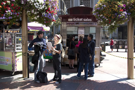 Ticket Booth to Purchase Cable Car ticket at Powell and Market, San Francisco
