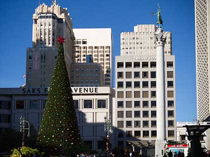 Union Square Christmas Tree during the Day